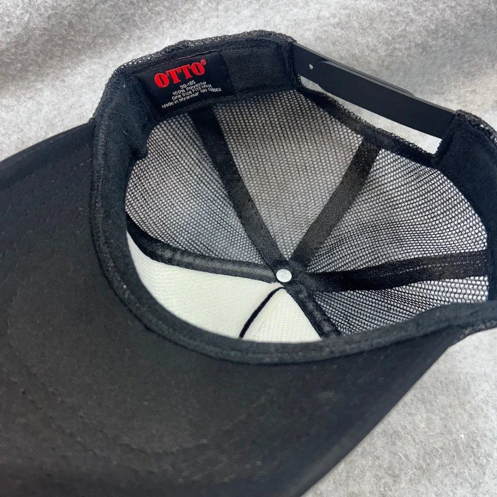 Cowboy Colostrum Mens Black Otto Trucker Hat Snapback Western Grass Fed OSFM
